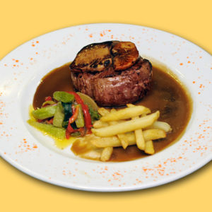 Ternera lechal en salsa de P.X. con foie
